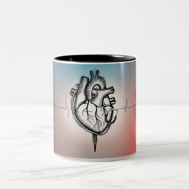 Caneca De Café Em Dois Tons Carregar do ritmo: pulsação em caneca (Centro)