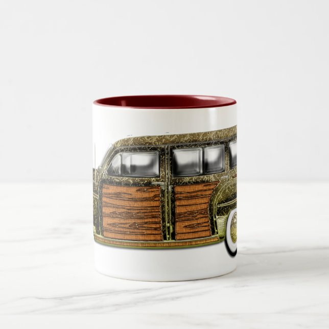 Caneca De Café Em Dois Tons Carrinha arborizado clássica (Centro)