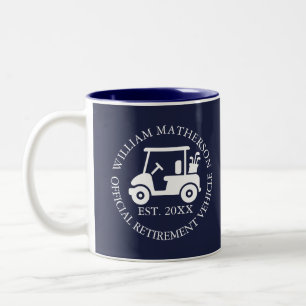Caneca De Café Em Dois Tons Carrinho de Golfe Personalizado Divertido para Apo