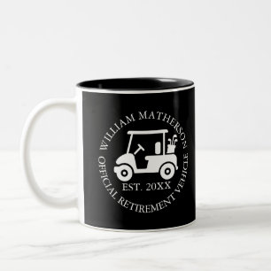Caneca De Café Em Dois Tons Carrinho de Golfe Personalizado Divertido para Apo