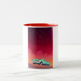 Caneca De Café Em Dois Tons Carro Antigo Clássico