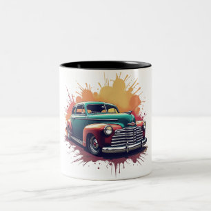 Caneca De Café Em Dois Tons carro antigo lowrider anos 40