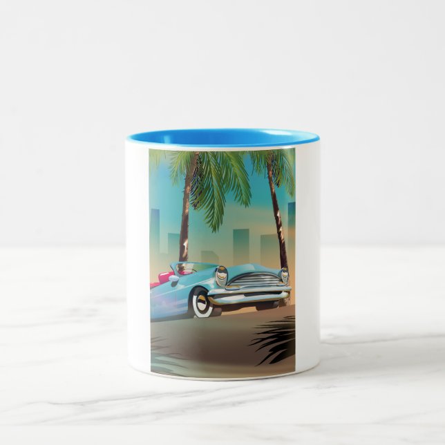 Caneca De Café Em Dois Tons Carro Clássico Retrô (Centro)