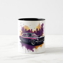 Caneca De Café Em Dois Tons Carro de Músculo Mustang Clássico