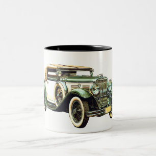 Caneca De Café Em Dois Tons Carro do vintage