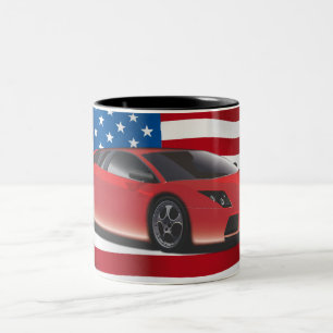 Caneca De Café Em Dois Tons Carro esportivo
