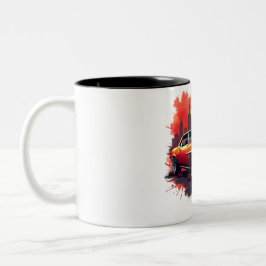 Caneca De Café Em Dois Tons Carro Musculoso com Grafite