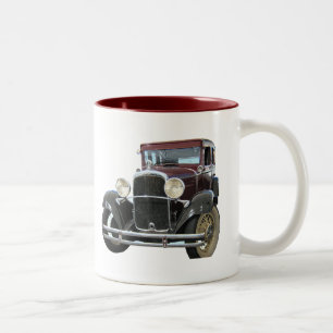 Caneca De Café Em Dois Tons carro vintage