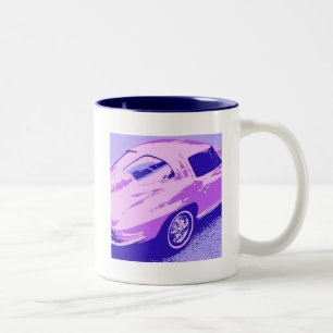 Caneca De Café Em Dois Tons Carros de janela de divisão clássicos