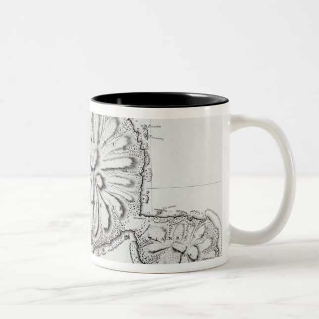 Caneca De Café Em Dois Tons Carta da ilha Otaheite, 1769 (Direita)