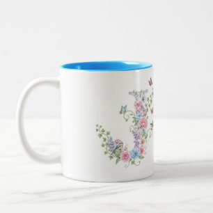 Caneca De Café Em Dois Tons Carta J, Chique de Natasha Us