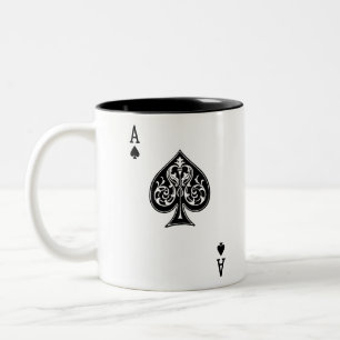 Caneca De Café Em Dois Tons Cartão Ace Poker