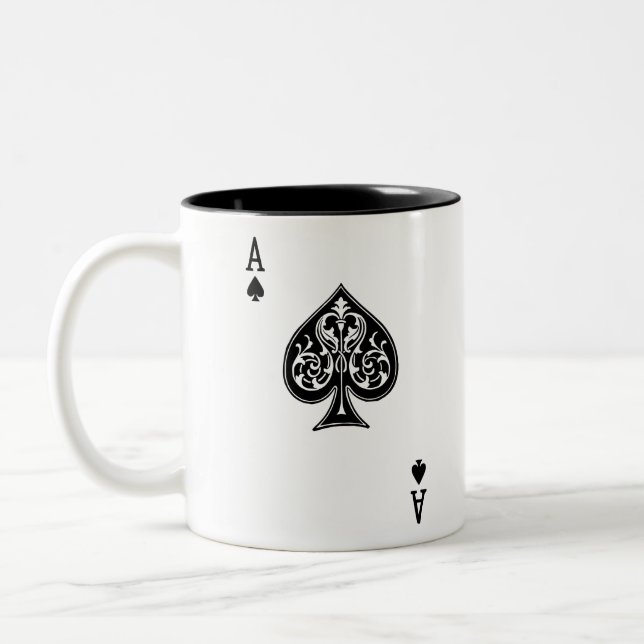 Caneca De Café Em Dois Tons Cartão Ace Poker (Esquerda)
