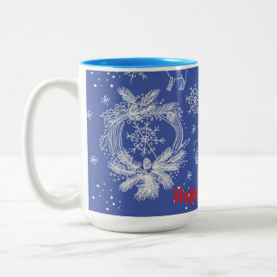 Caneca De Café Em Dois Tons Cartão Feliz Natal