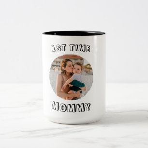 Caneca De Café Em Dois Tons Cartão personalizado para a primeira vez da Mamãe