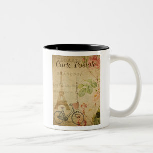 Caneca De Café Em Dois Tons Cartão postal francês Coffee Mug