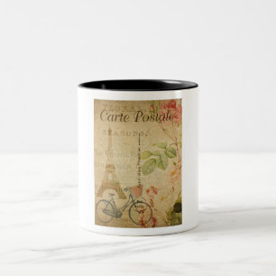 Caneca De Café Em Dois Tons Cartão postal francês Coffee Mug