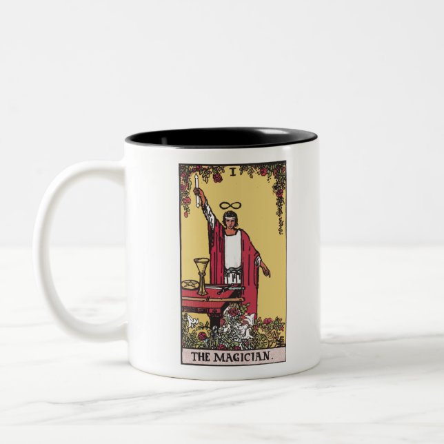 Caneca De Café Em Dois Tons Cartão Tarot - O Mágico (Esquerda)