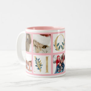 Caneca De Café Em Dois Tons Cartas Botânicas Douradas da Mamãe com Múltiplas F
