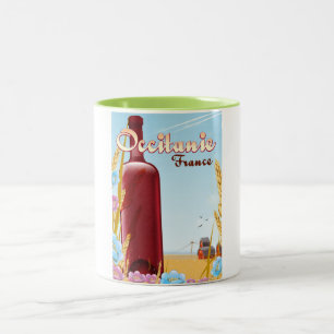 Caneca De Café Em Dois Tons cartaz da paisagem agrícola da Occitânia França