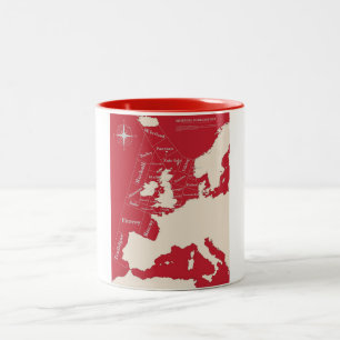 Caneca De Café Em Dois Tons Cartaz de Envio Britânico Vermelho Vintage