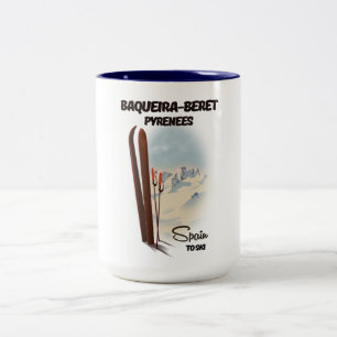 Caneca De Café Em Dois Tons Cartaz de esqui da Baqueira-Beret Espanha.