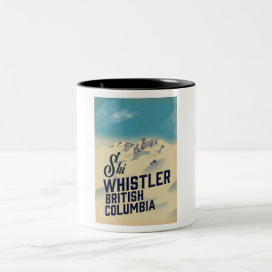 Caneca De Café Em Dois Tons Cartaz de esqui de Whistler, Vancouver, Colúmbia B