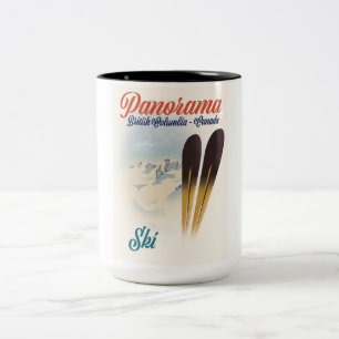 Caneca De Café Em Dois Tons Cartaz de esqui Panorama British Columbia Canadá
