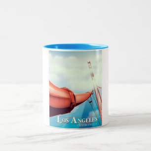 Caneca De Café Em Dois Tons Cartaz de férias de Los Angeles "cidade dos Anjos"
