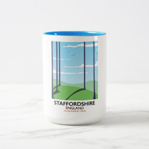 Caneca De Café Em Dois Tons cartaz de trem de Staffordshire Inglaterra