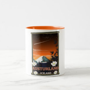 Caneca De Café Em Dois Tons Cartaz de viagem Austurland Islândia