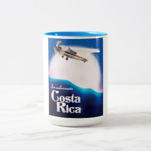 Caneca De Café Em Dois Tons Cartaz de viagem da aventura da Costa Rica na lua