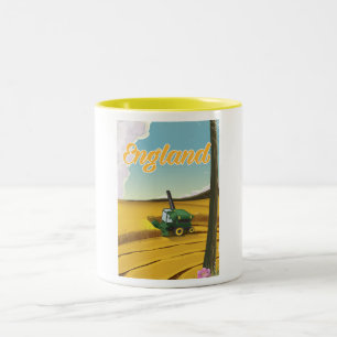 Caneca De Café Em Dois Tons cartaz de viagem da colheitadeira Inglaterra