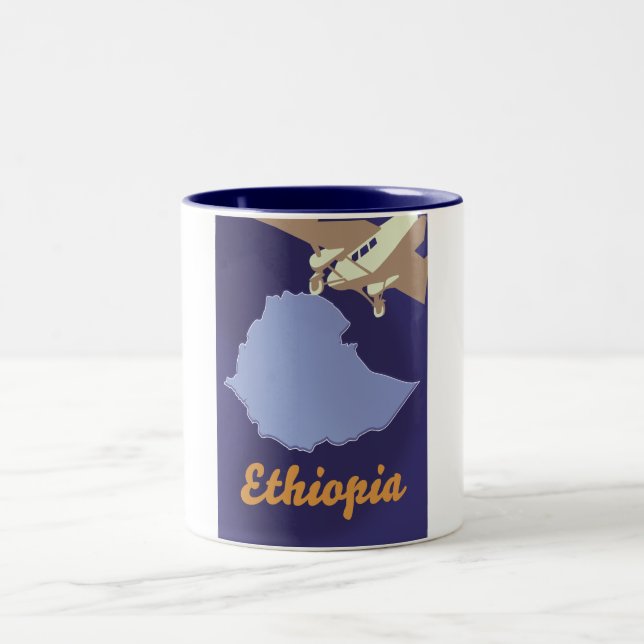 Caneca De Café Em Dois Tons cartaz de viagem da Etiópia (Centro)