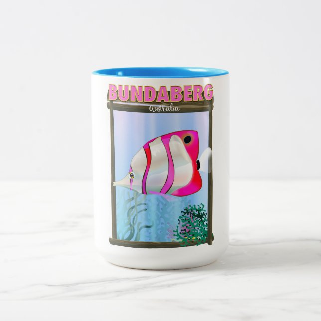 Caneca De Café Em Dois Tons cartaz de viagem de Bundaberg Austrália (Centro)