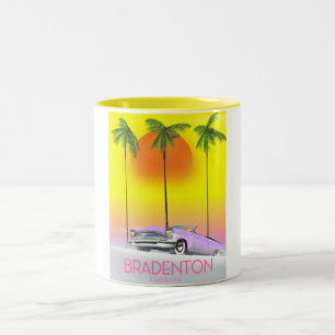 Caneca De Café Em Dois Tons cartaz de viagem de carro clássico de Bradenton Fl