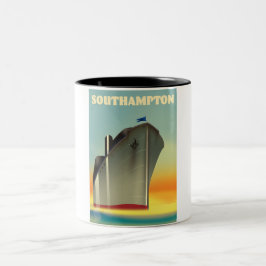 Caneca De Café Em Dois Tons cartaz de viagem de cruzeiro de Southampton