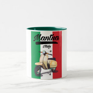 Caneca De Café Em Dois Tons Cartaz de viagem de Mântua Itália