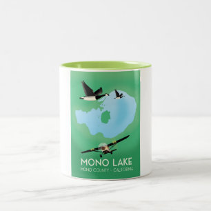 Caneca De Café Em Dois Tons Cartaz de viagem de Mono Lake, Condado de Mono, Ca