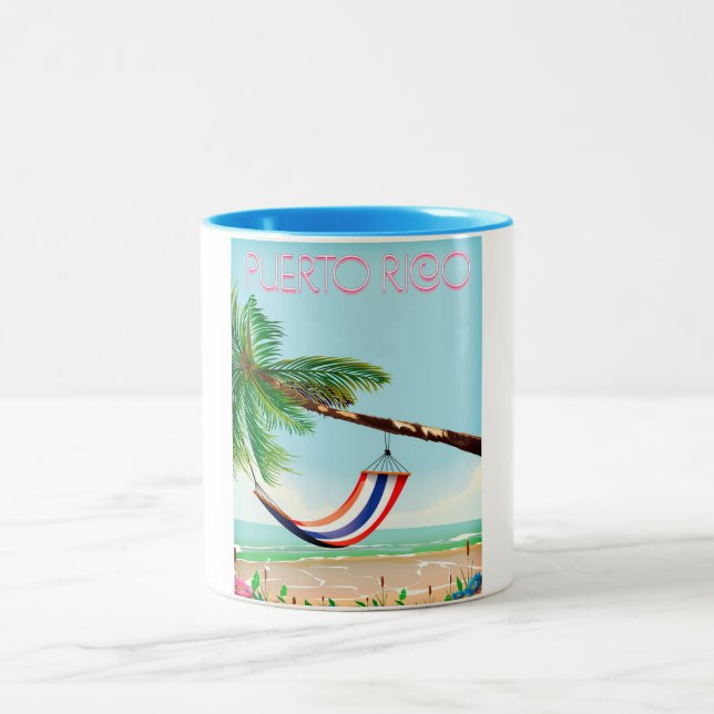 Caneca De Café Em Dois Tons cartaz de viagem de rede de Puerto Rico (Centro)