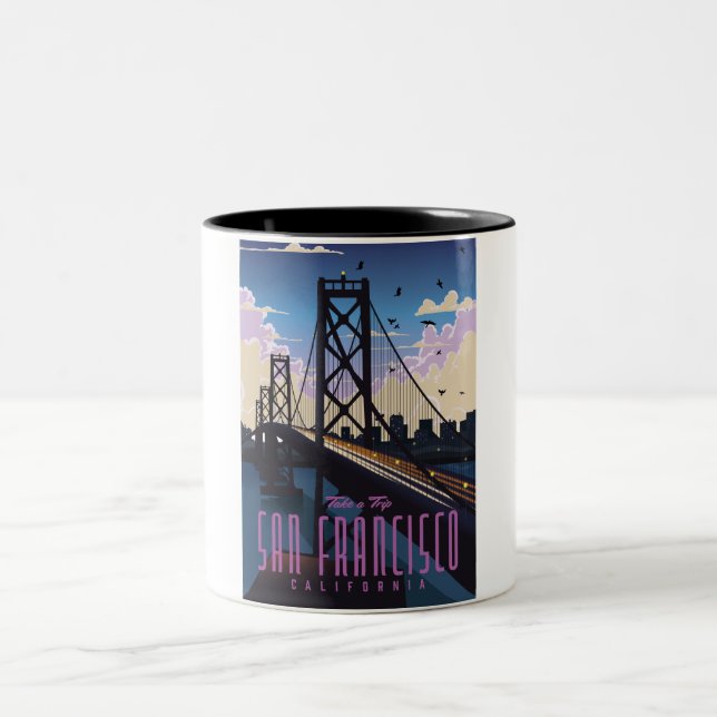 Caneca De Café Em Dois Tons Cartaz de viagem de São Francisco (Centro)