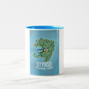 Caneca De Café Em Dois Tons Cartaz de viagem de Styrsö, Suécia.