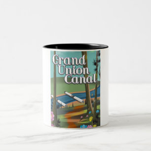 Caneca De Café Em Dois Tons cartaz de viagem do canal grand union