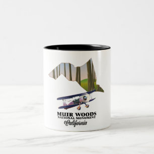 Caneca De Café Em Dois Tons Cartaz de viagem do mapa do Monumento Nacional Mui