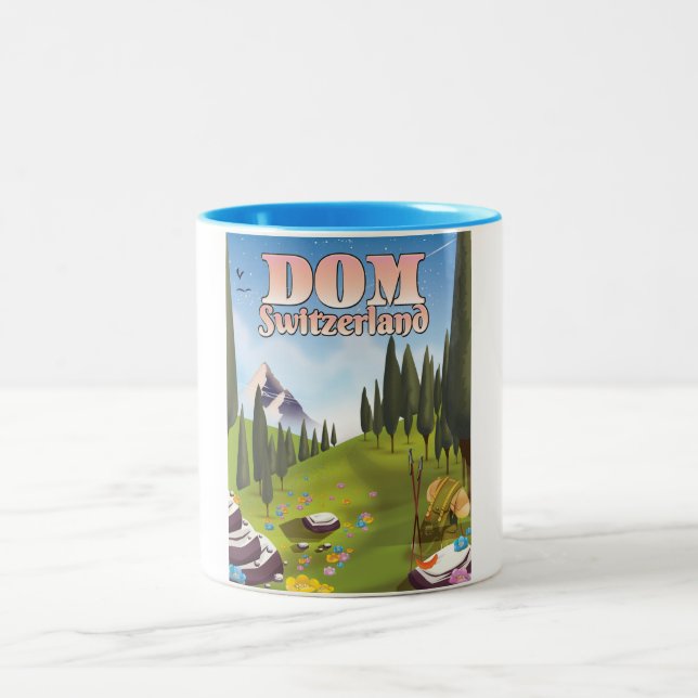 Caneca De Café Em Dois Tons Cartaz de viagem Dom Suíça (Centro)