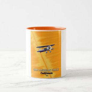 Caneca De Café Em Dois Tons Cartaz de viagem Falha de San Andreas Califórnia E