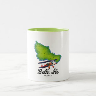 Caneca De Café Em Dois Tons Cartaz de viagem francês Belle Île
