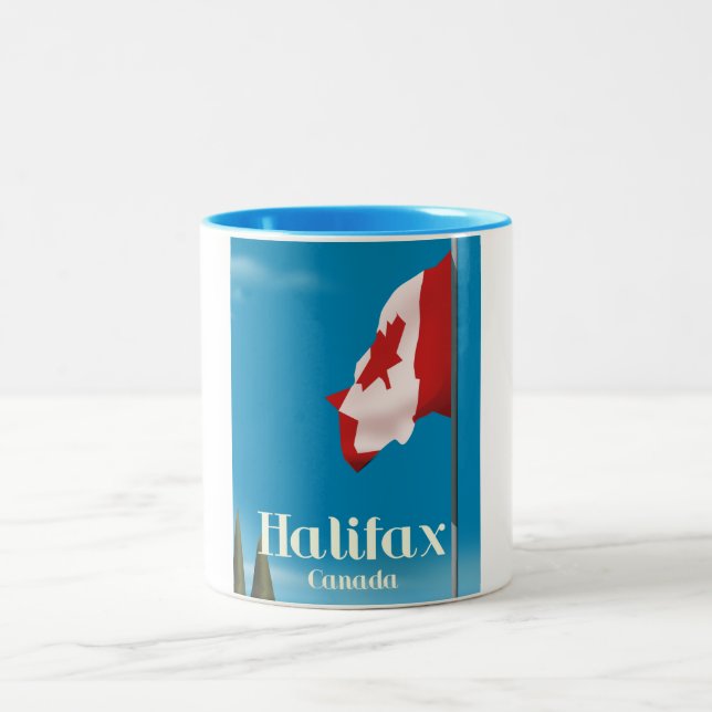 Caneca De Café Em Dois Tons Cartaz de viagem Halifax Canadá (Centro)