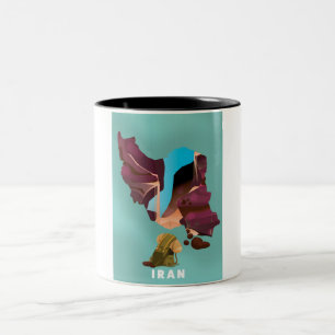 Caneca De Café Em Dois Tons cartaz de viagem ilustrado do Irã