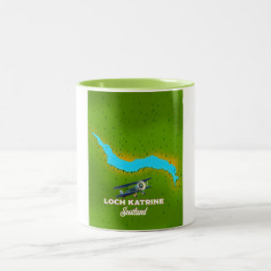 Caneca De Café Em Dois Tons cartaz de viagem loch katrine escócia